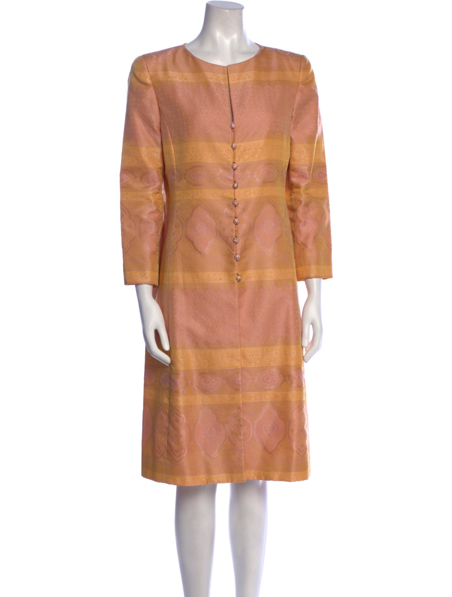 Oscar de la Renta Printed Midi Length Dress