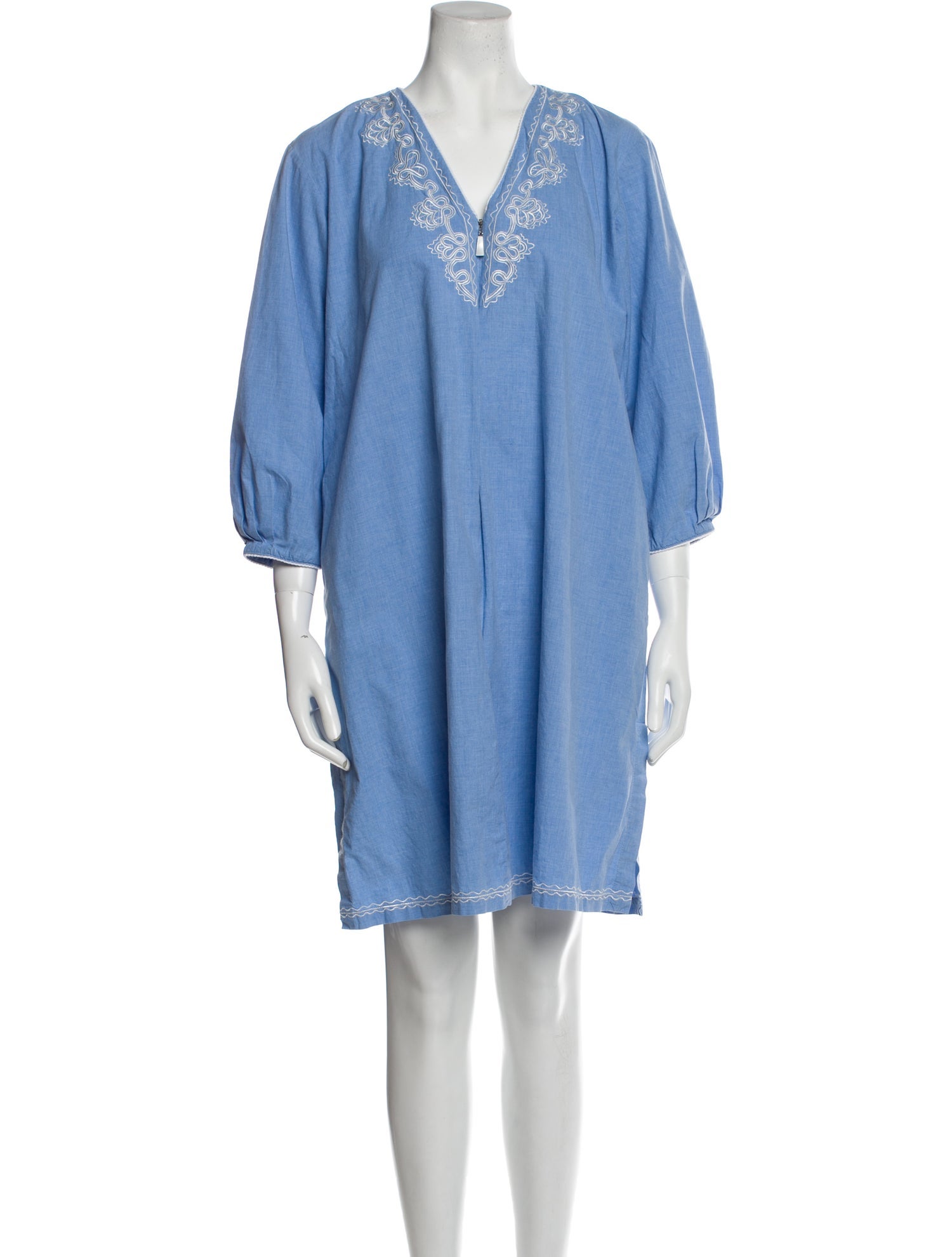 Oscar de la Renta V-Neck Knee-Length Dress