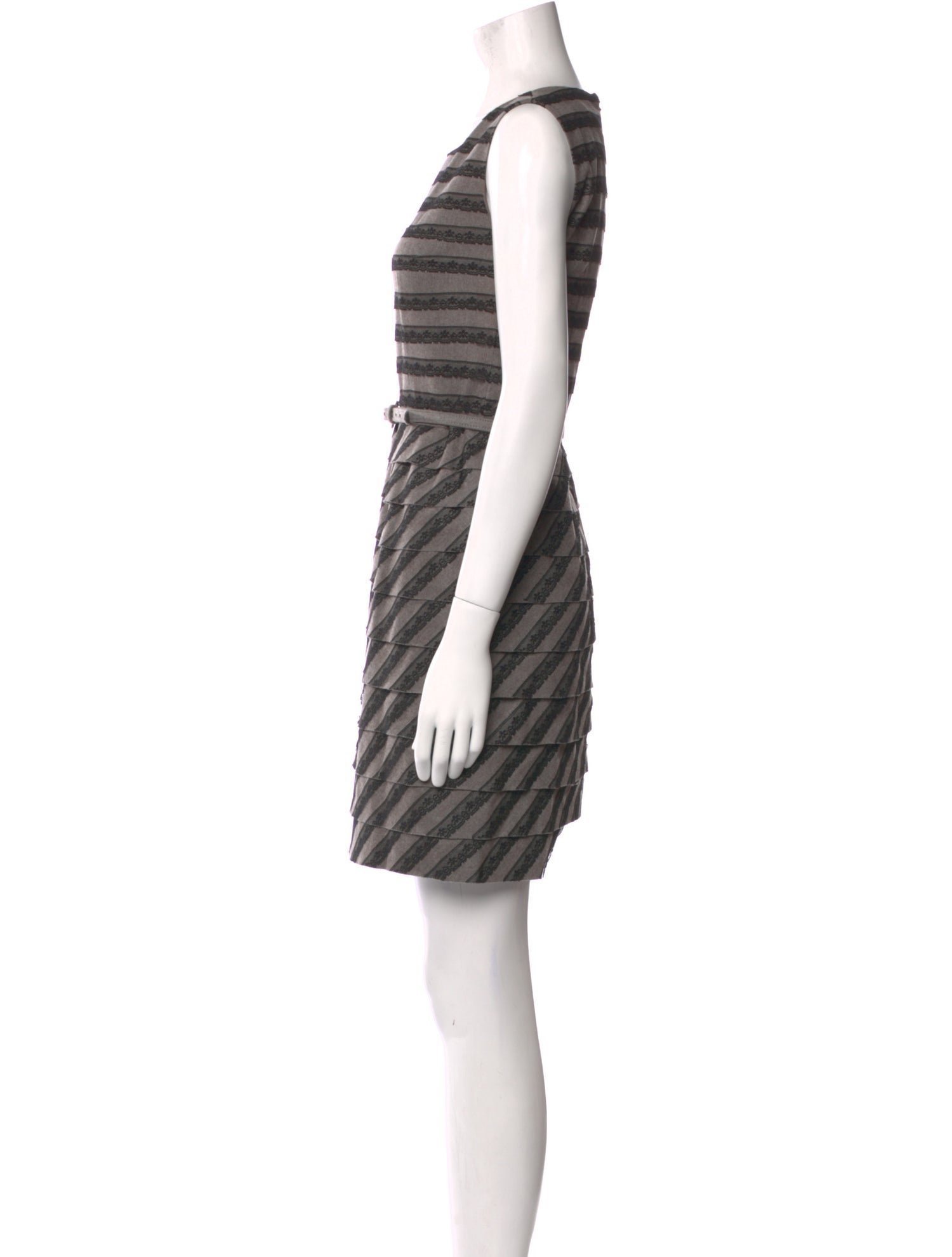 Oscar de la Renta Striped Mini Dress