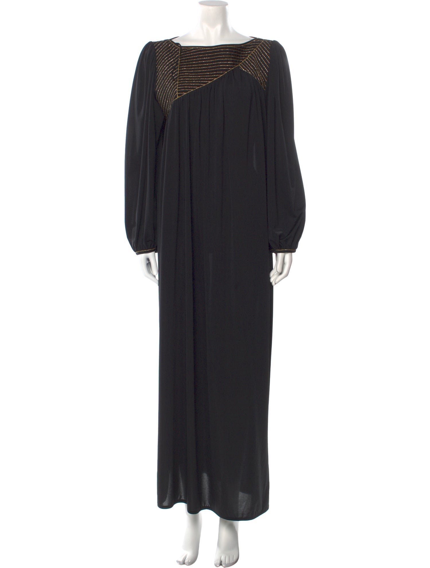 Oscar de la Renta Bateau Neckline Long Dress