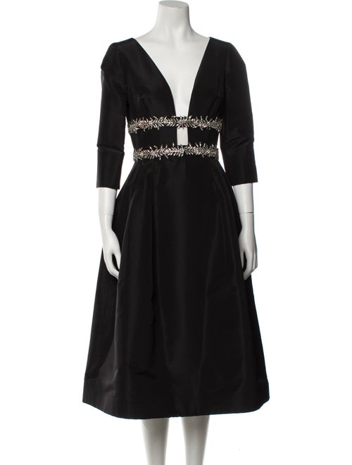 Oscar de la Renta Silk Midi Length Dress