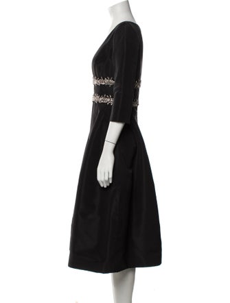 Oscar de la Renta Silk Midi Length Dress