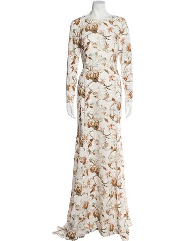 Oscar de la Renta Dresses Floral Print Long Dress US 12 | XL