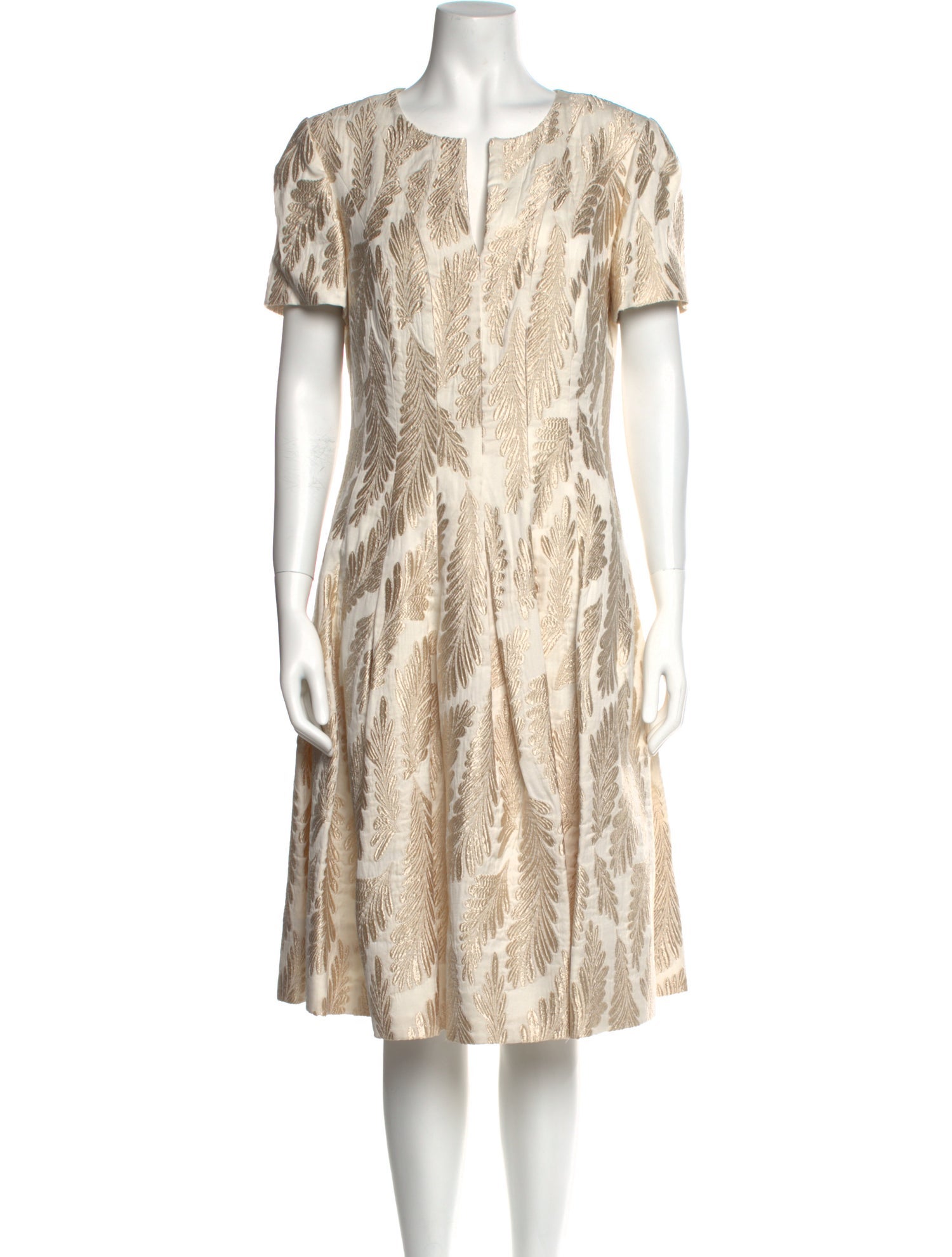 Oscar de la Renta Printed Midi Length Dress w/ Tags
