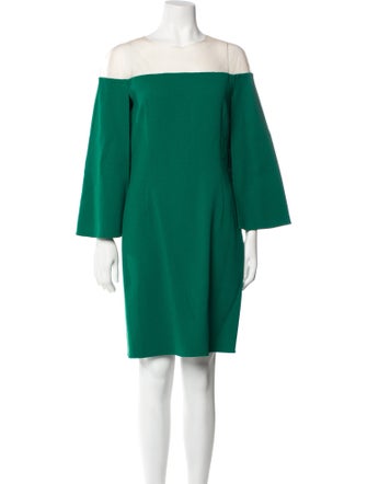 Oscar de la Renta Virgin Wool Knee-Length Dress