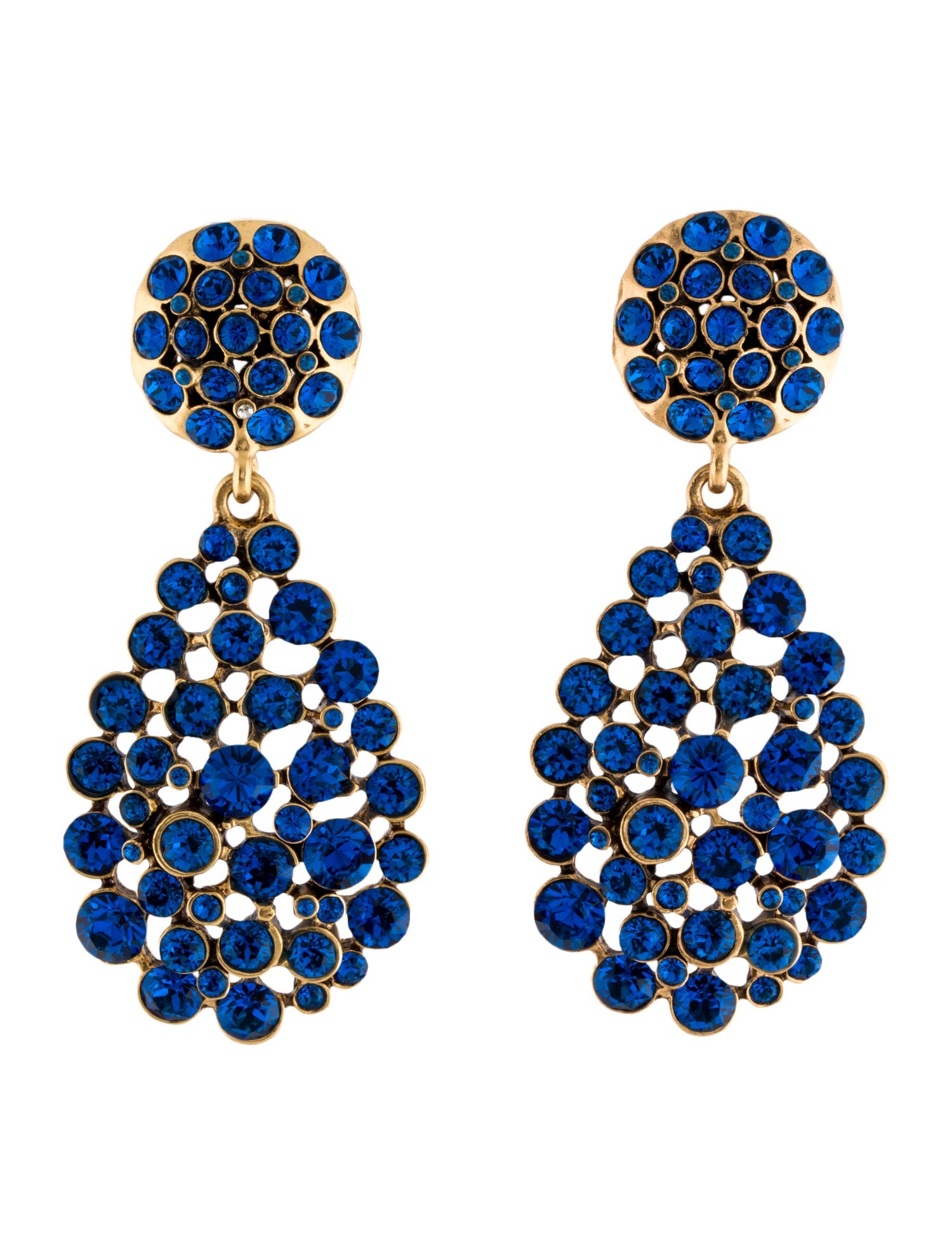 OSCAR DE LA RENTA★素敵！enamel and crystal earrings OSCAR DE LA RENTA Gold-tone crystal earrings | THE OUTNET