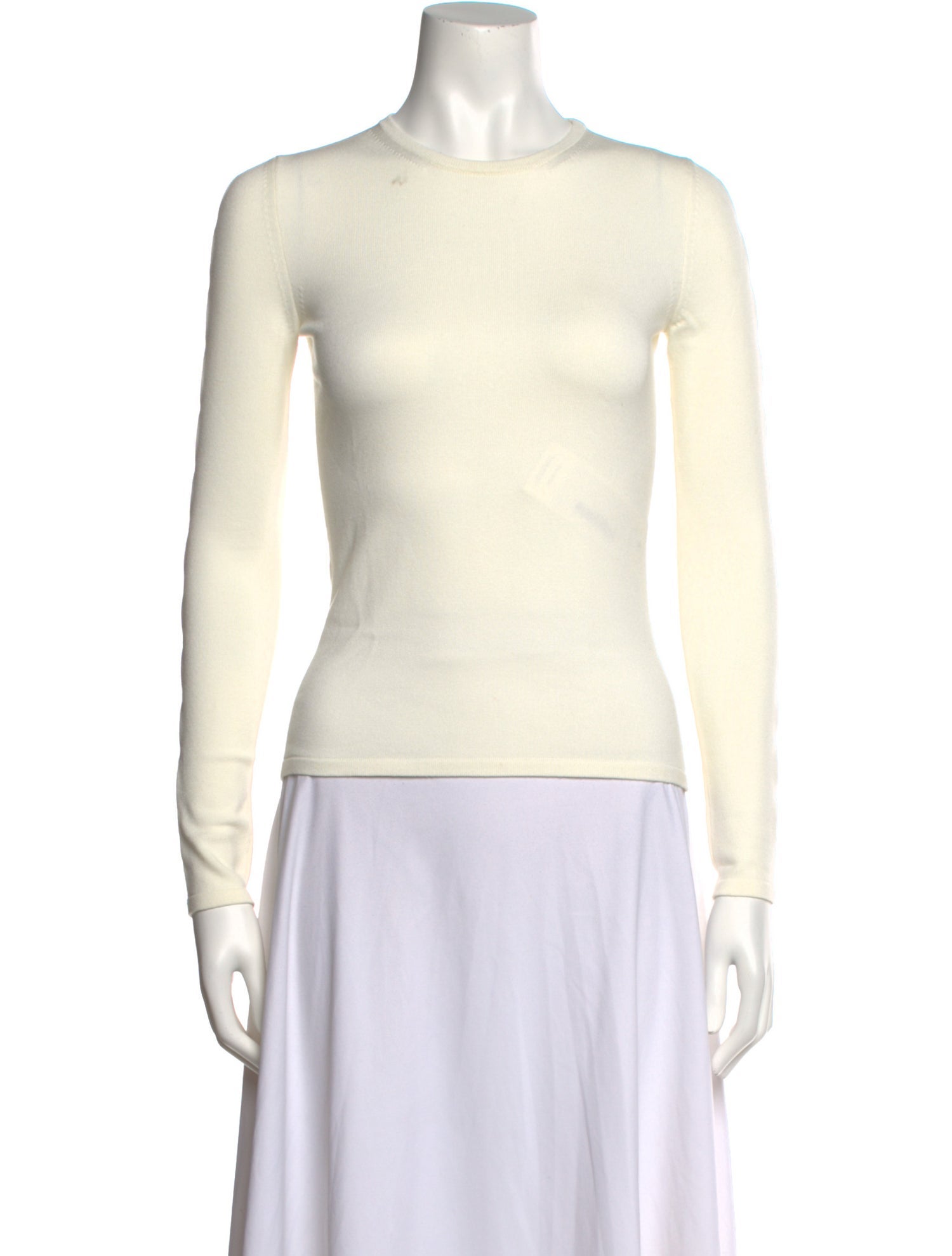 Oscar de la Renta Crew Neck Long Sleeve Top