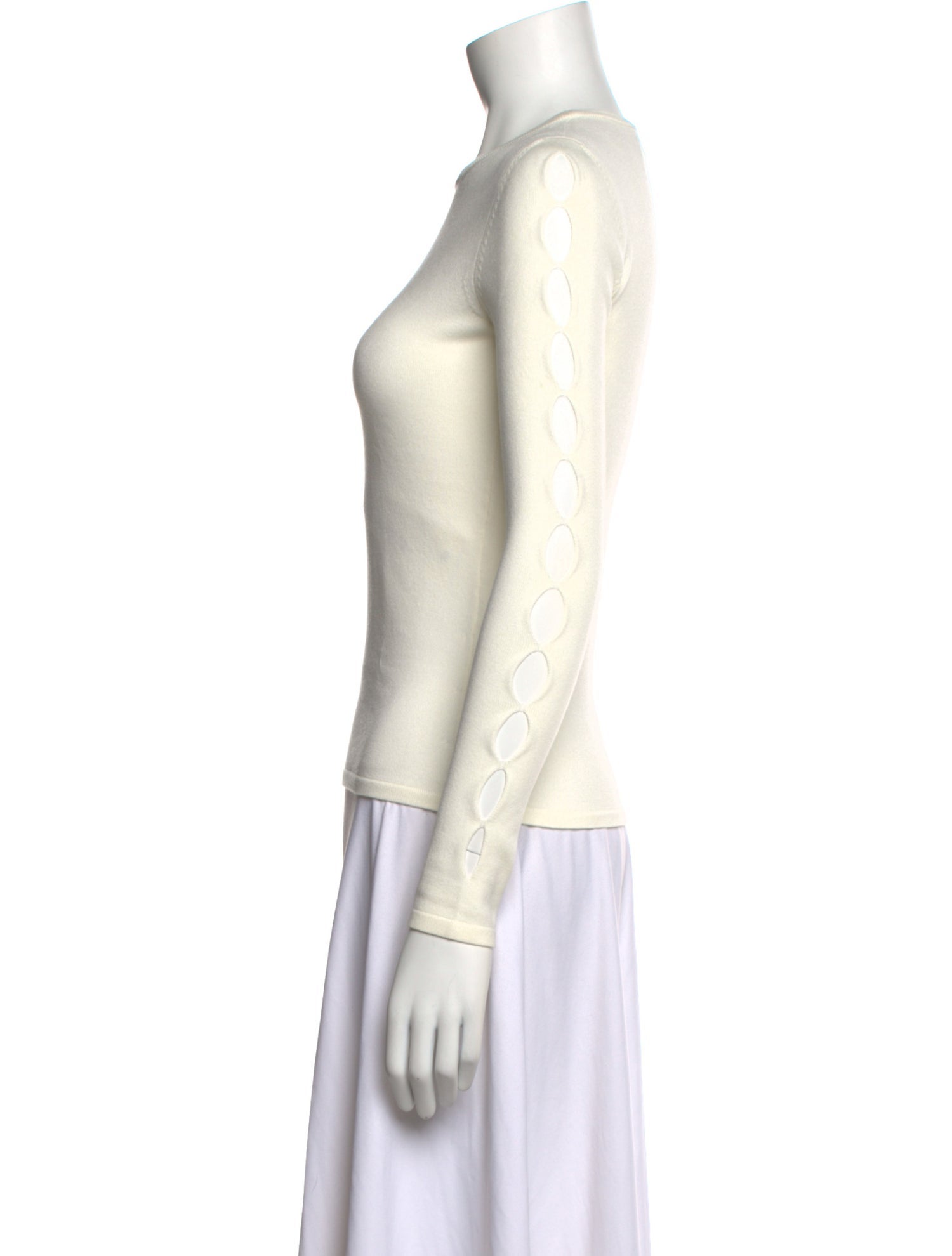 Oscar de la Renta Crew Neck Long Sleeve Top