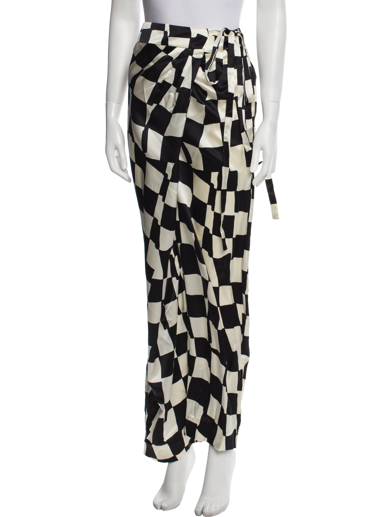 Oscar de la Renta Plaid Print Straight Leg Pants
