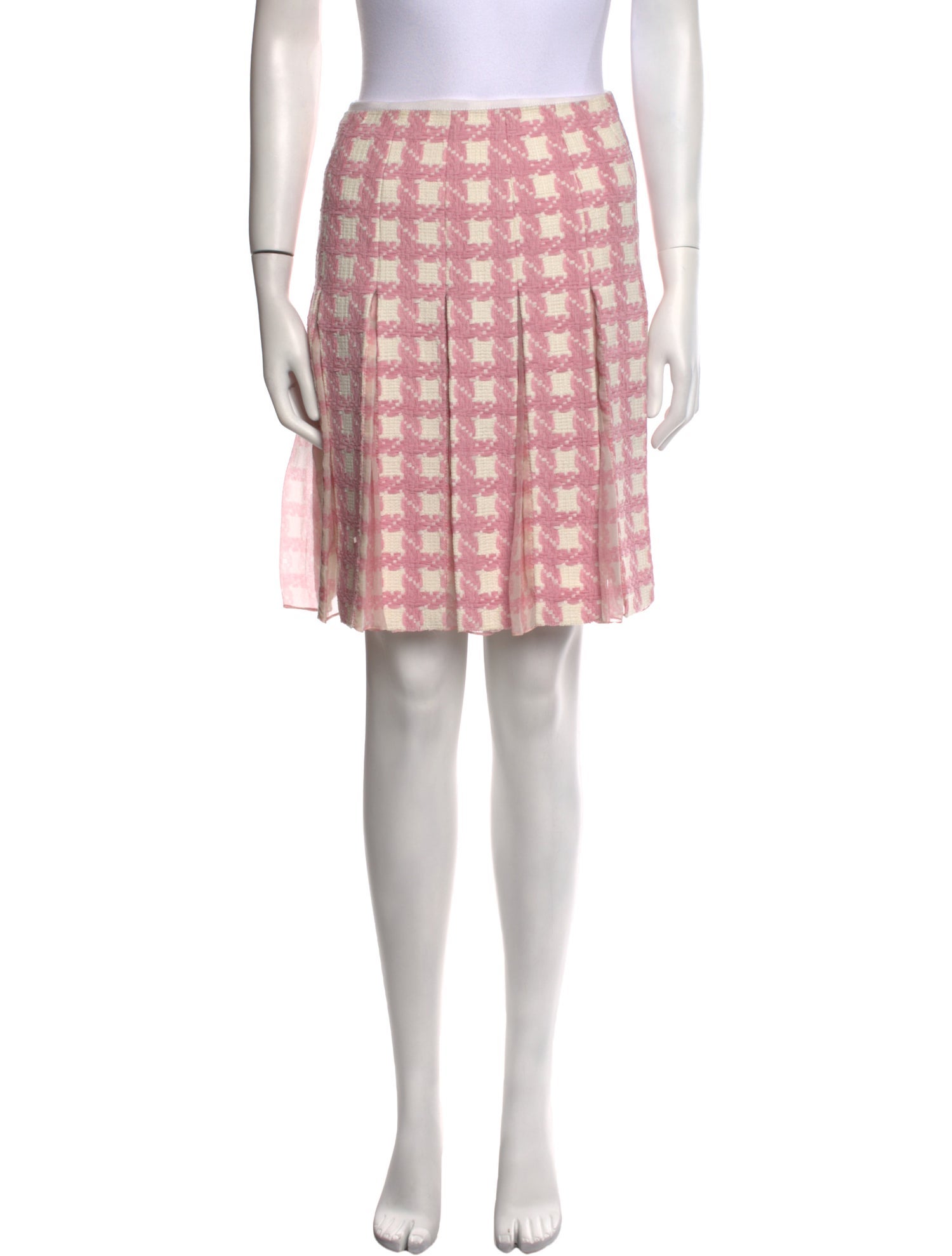 Oscar de la Renta Plaid Print Knee-Length Skirt