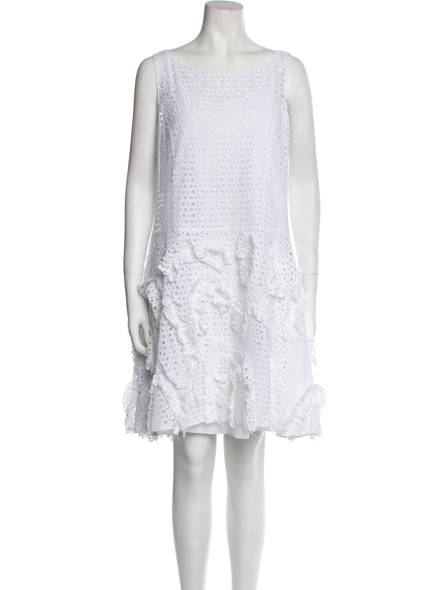 Oscar de la Renta Bateau Neckline Mini Dress