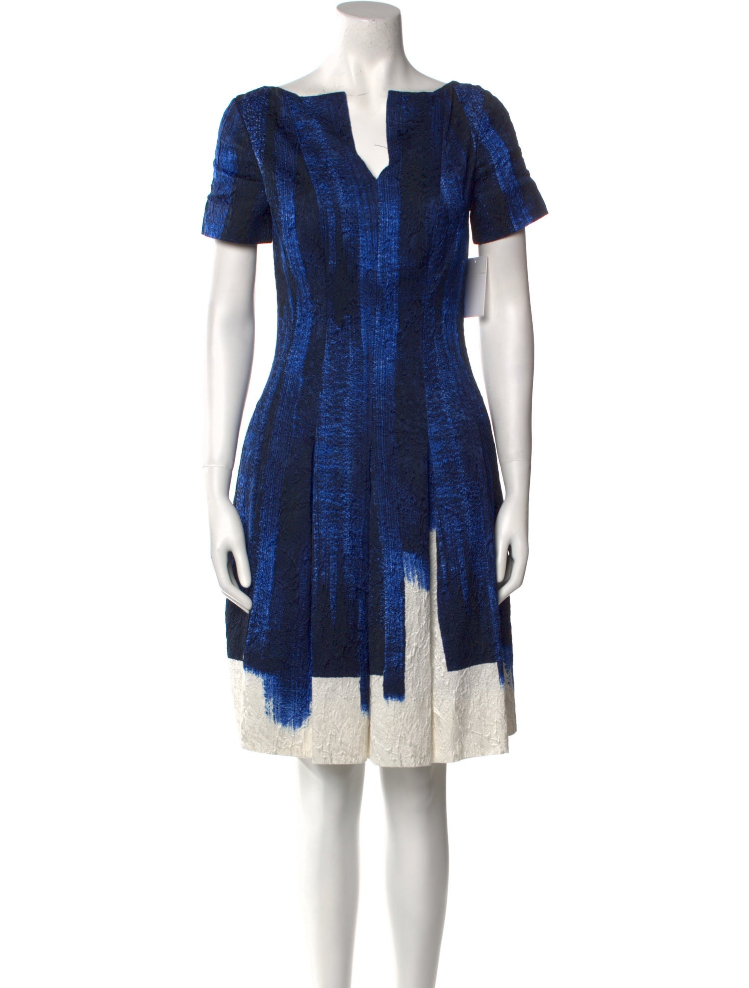 Oscar de la Renta V-Neck Mini Dress