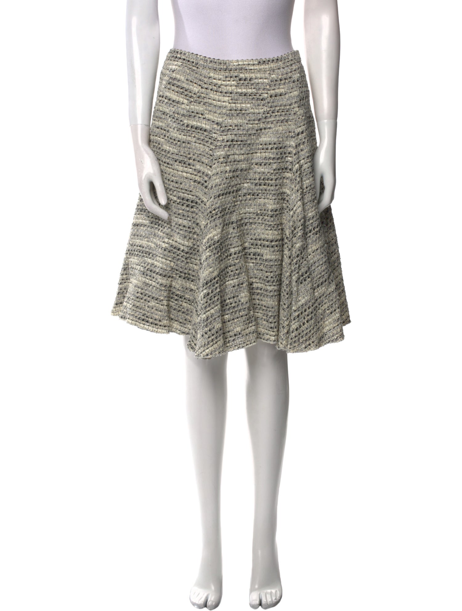 Oscar de la Renta Tweed Pattern Knee-Length Skirt