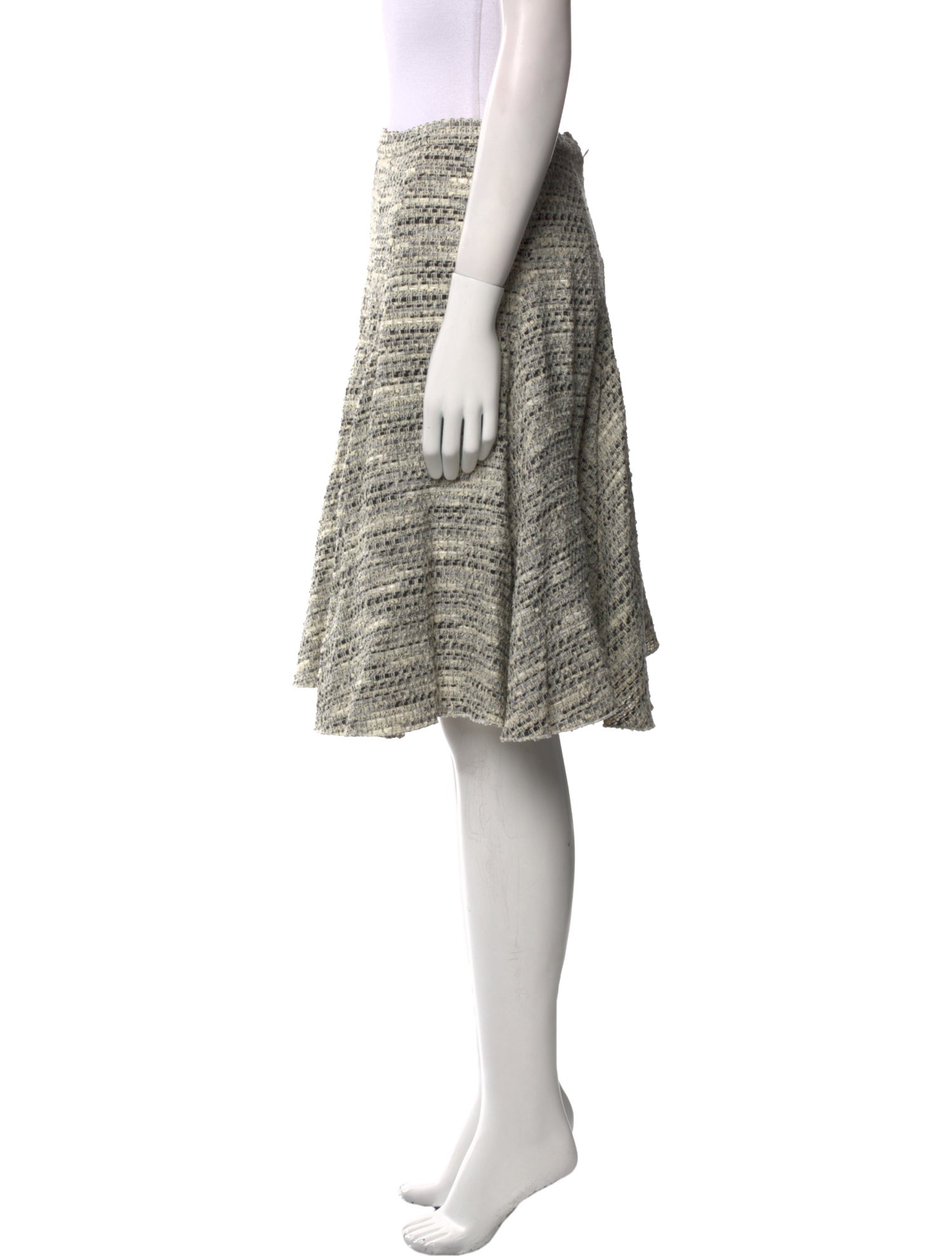 Oscar de la Renta Tweed Pattern Knee-Length Skirt