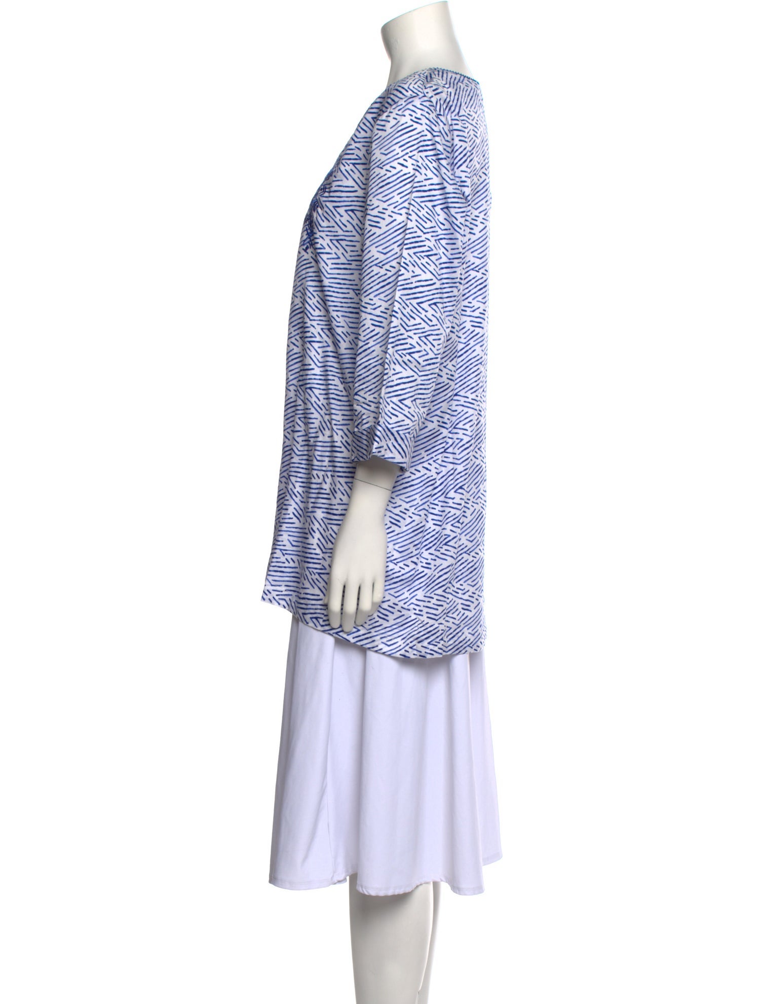 Oscar de la Renta Printed V-Neck Tunic