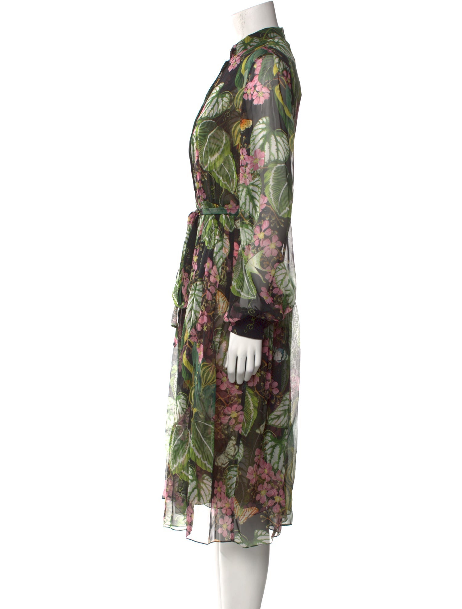Oscar de la Renta Silk Midi Length Dress
