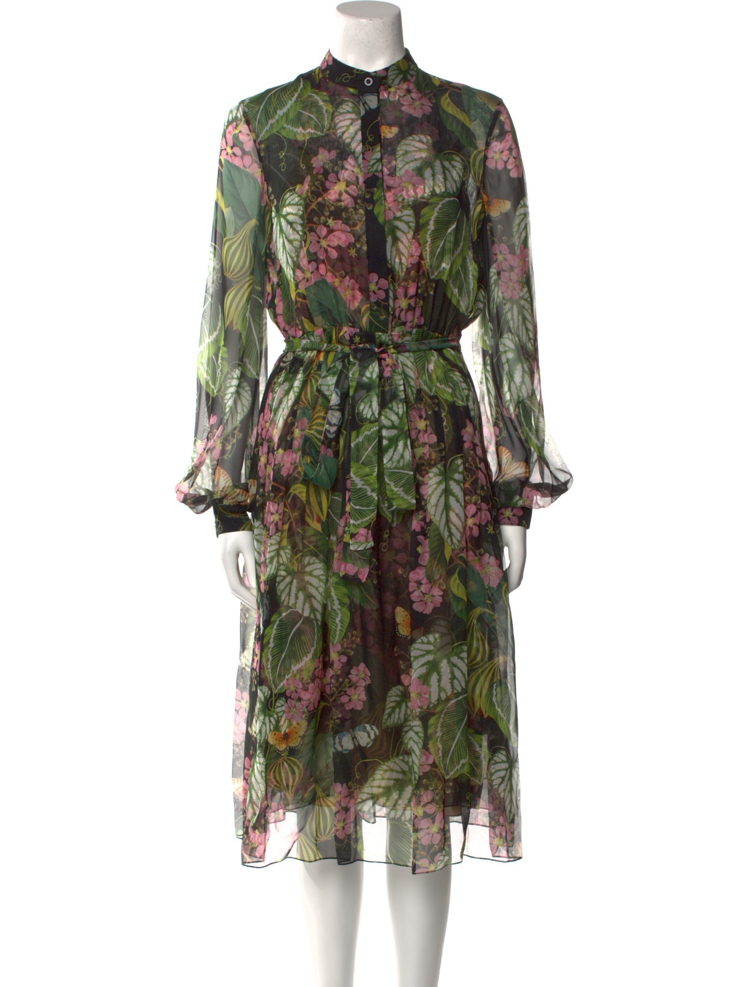 Oscar de la Renta Silk Midi Length Dress