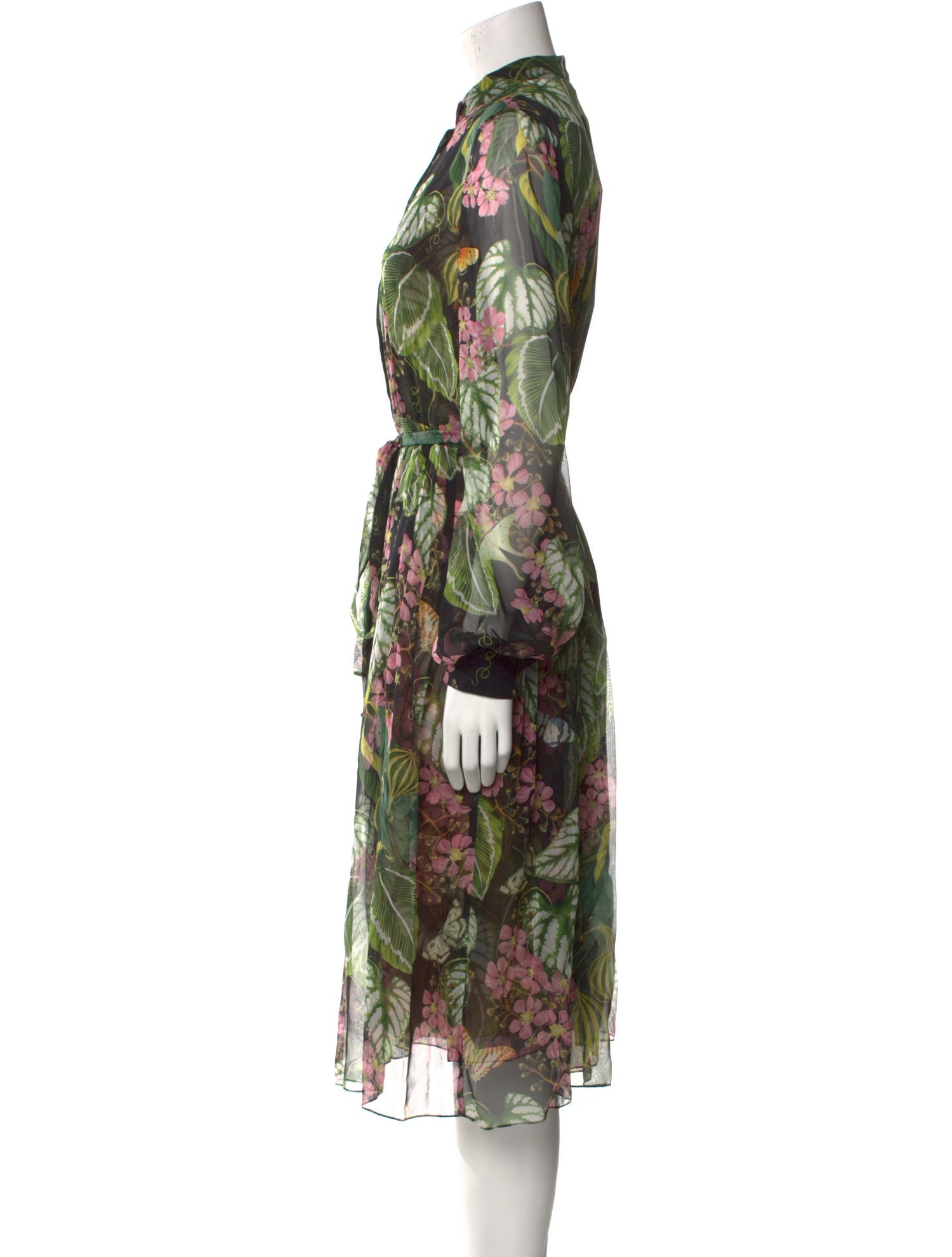 Oscar de la Renta Silk Midi Length Dress