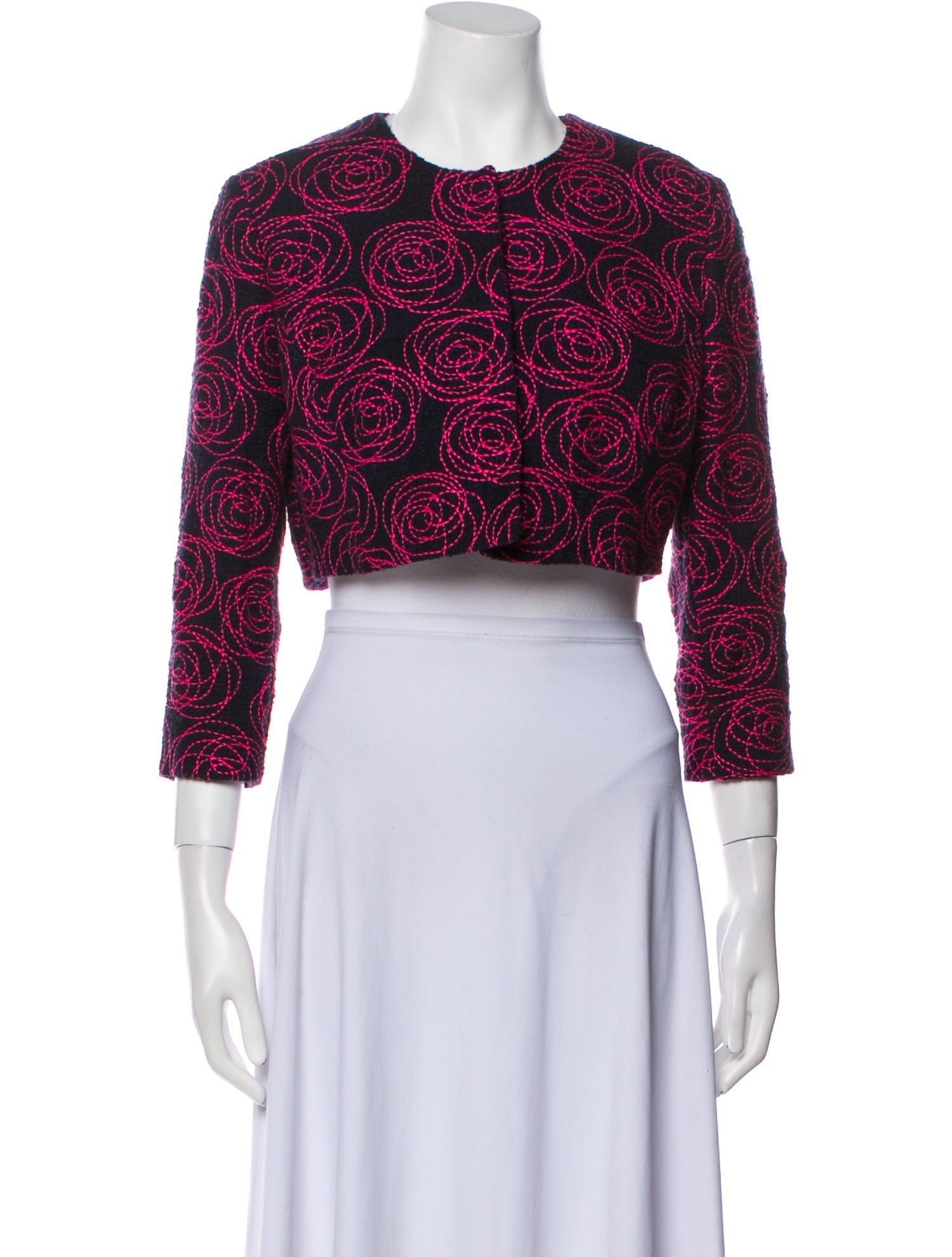 Oscar de la Renta 2015 Floral Print Bolero