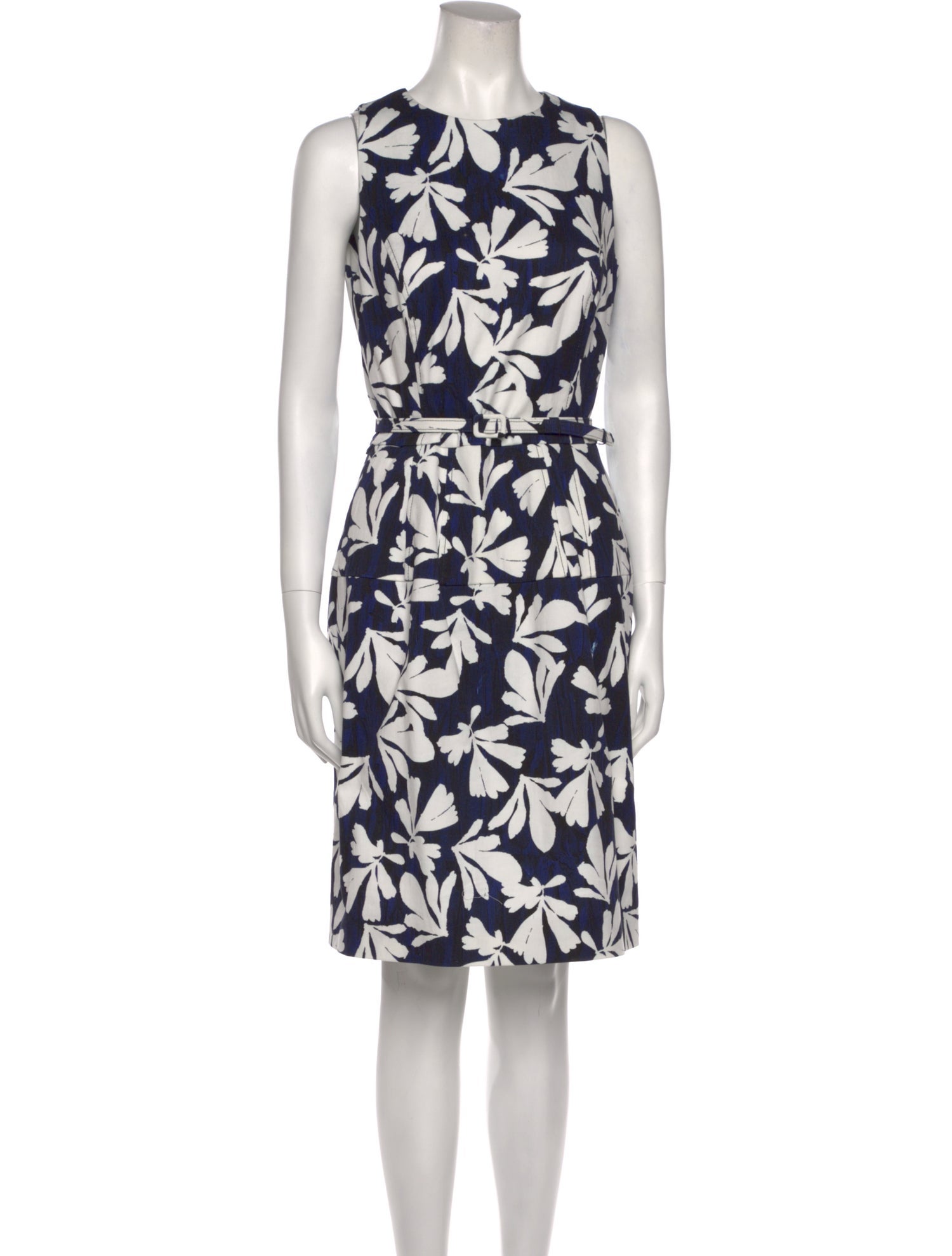 Oscar de la Renta Floral Print Knee-Length Dress
