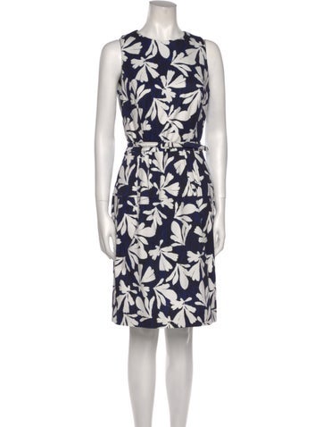 Oscar de la Renta Dresses Floral Print Knee-Length Dress US 4 | S