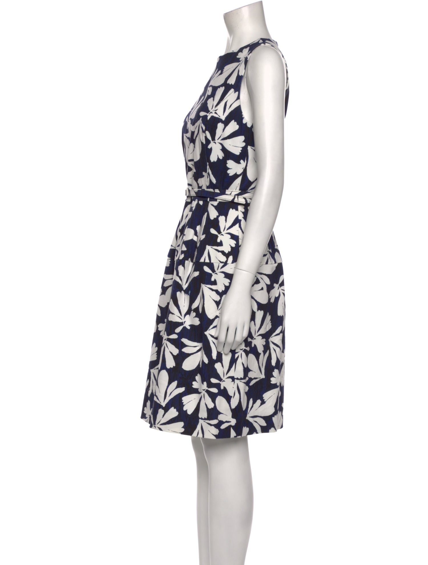 Oscar de la Renta Floral Print Knee-Length Dress