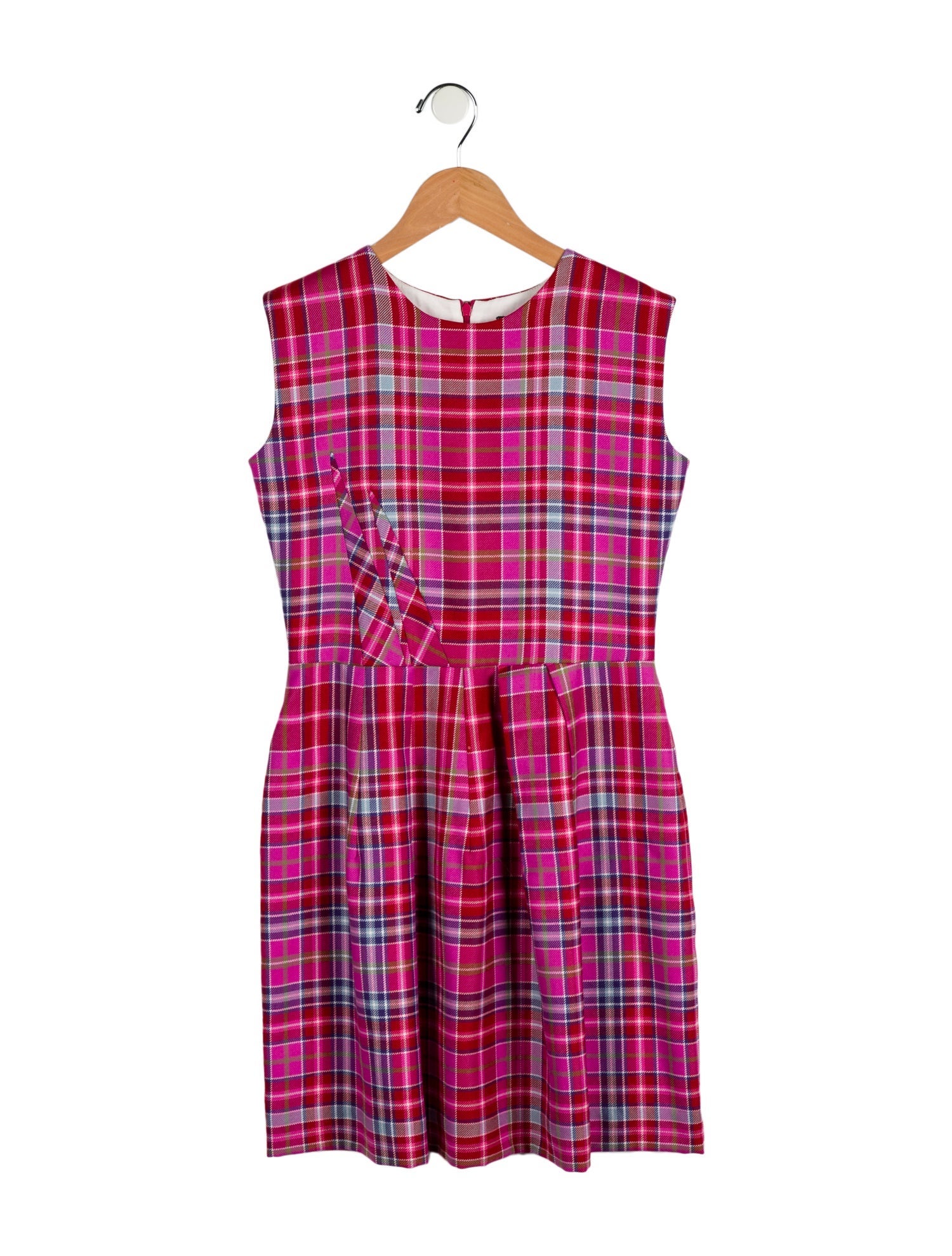Oscar de la Renta Sleeveless Plaid Dress