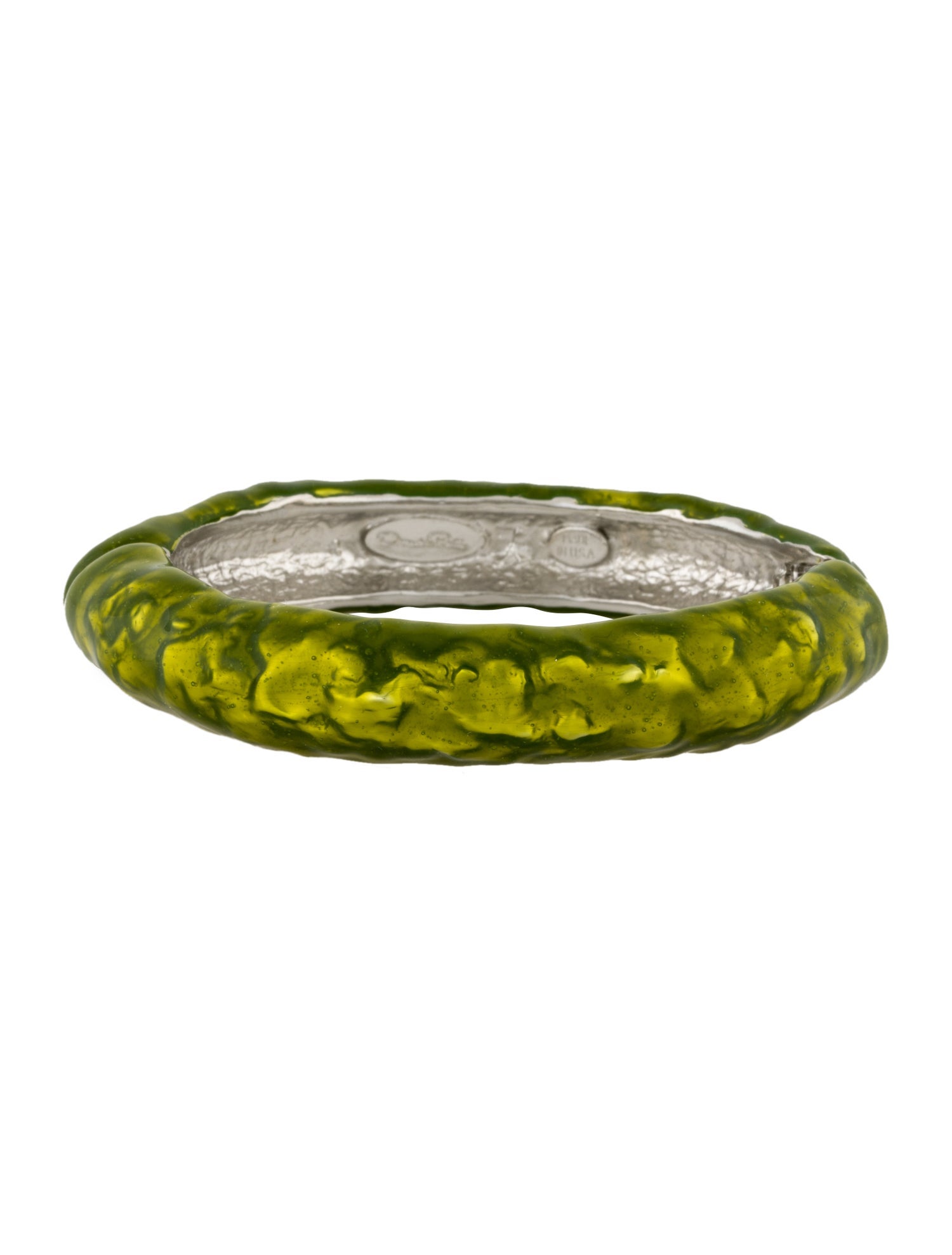 Oscar de la Renta Resin Textured Hinged Bangle Bracelet