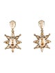 Oscar de la Renta Crystal Tropical Bloom Star Drop Clip-On Earrings