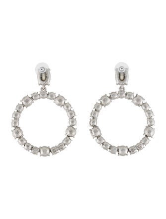 Oscar de la Renta Crystal Open Hoop Earrings