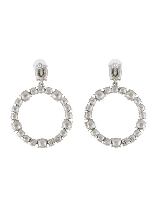 Oscar de la Renta Crystal Open Hoop Earrings