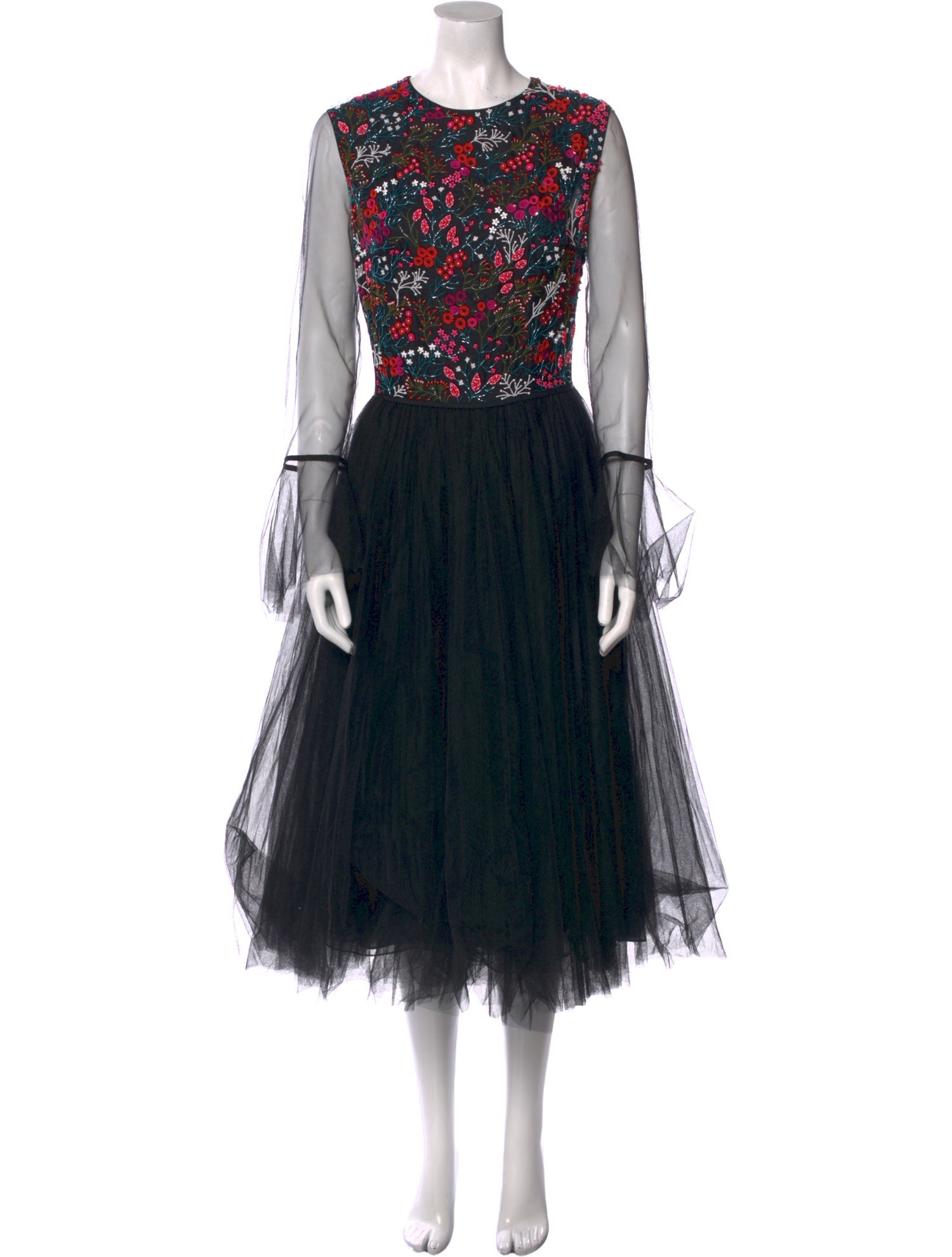 Oscar de la Renta Melange Long Sleeve Mock Neck Long Knit Dress in Dark Brown main image 1