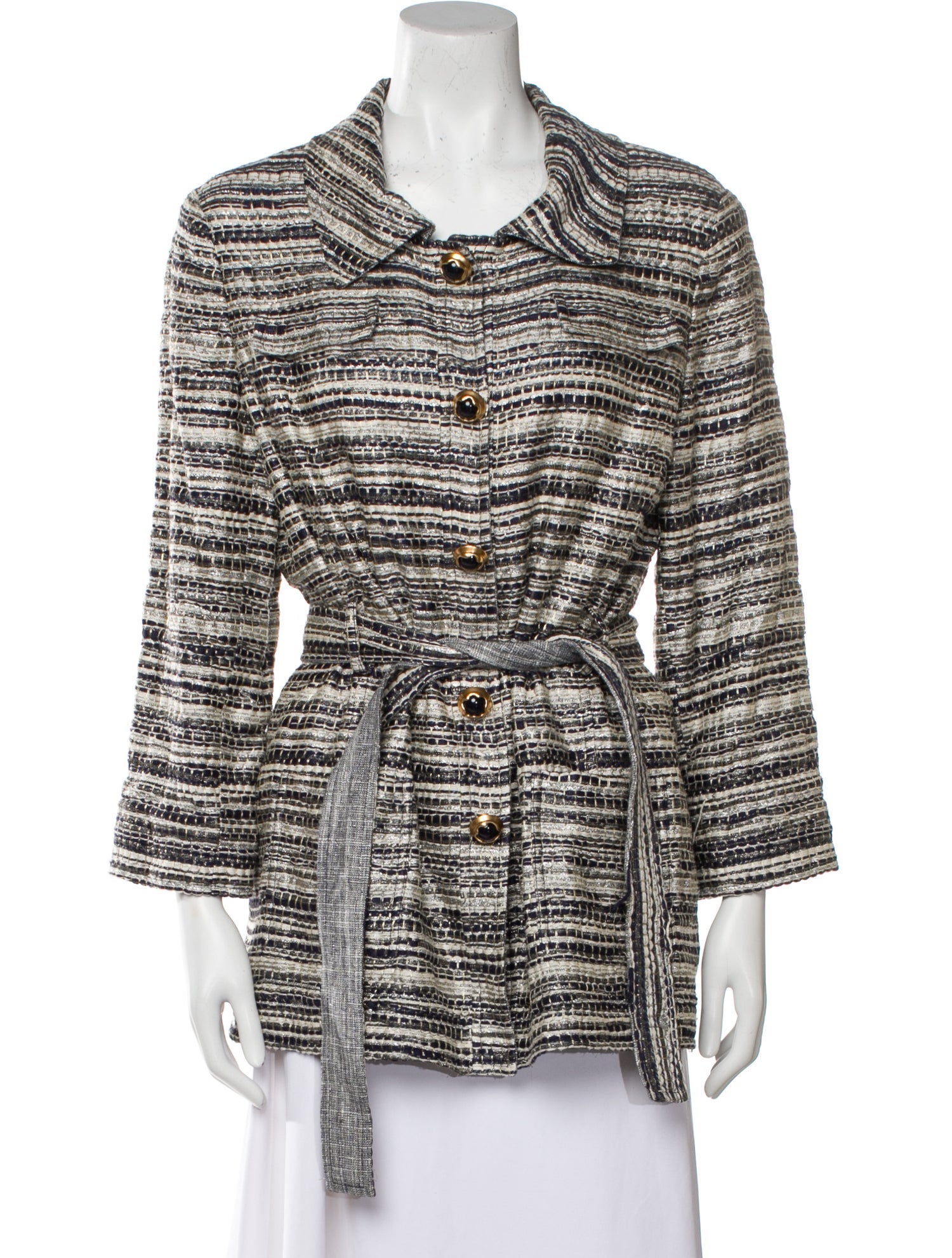 Oscar de la Renta Striped Coat