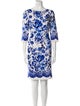 Oscar de la Renta Floral Print Knee-Length Dress