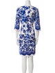 Oscar de la Renta Floral Print Knee-Length Dress