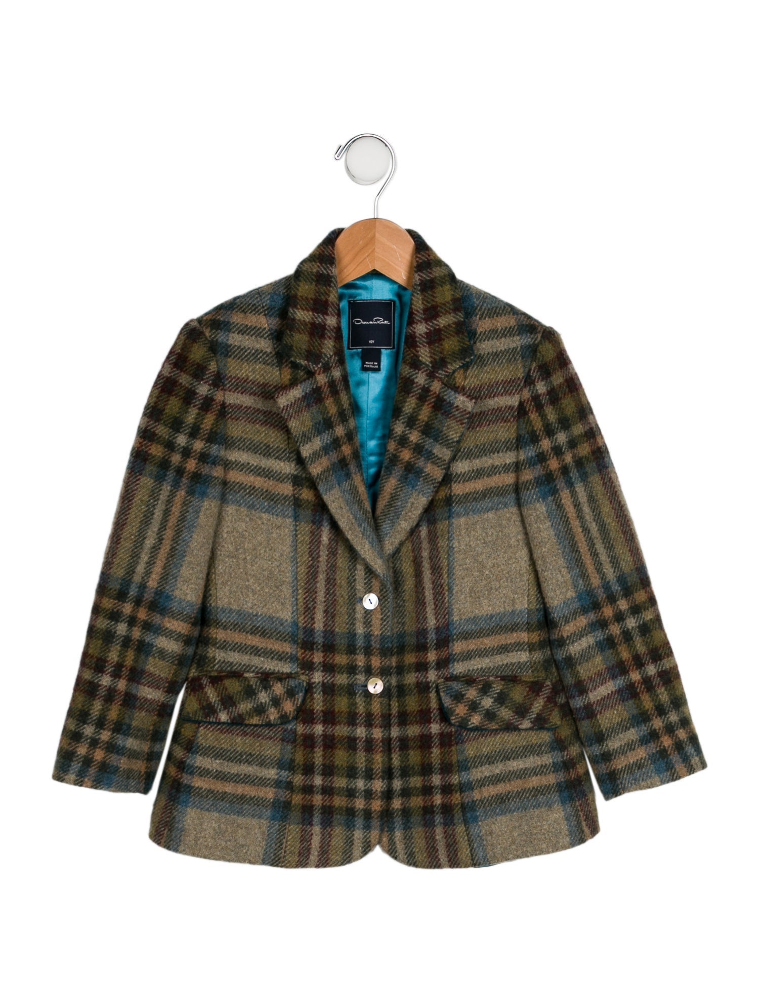 Oscar de la Renta Boys Plaid Coat