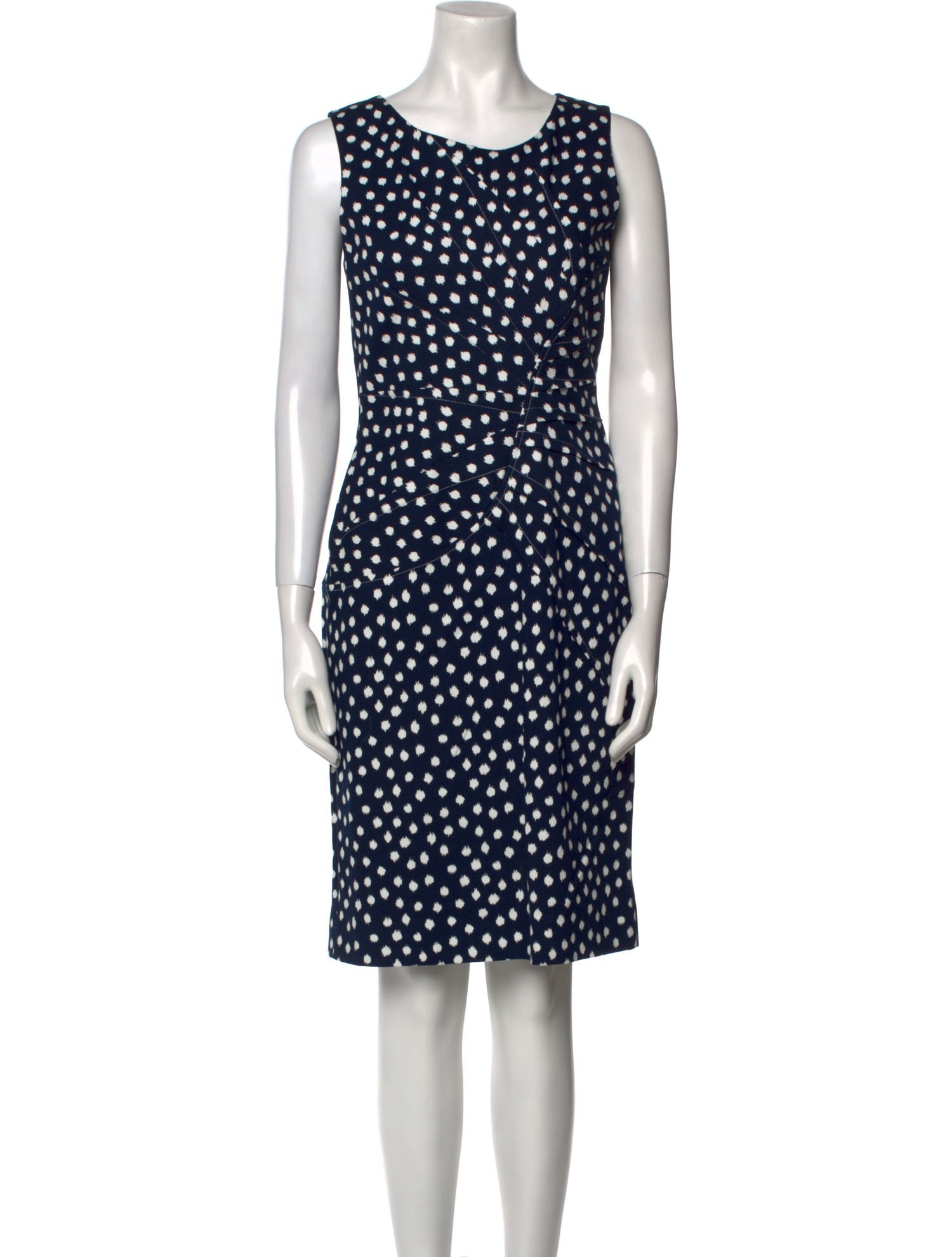 Oscar de la Renta Polka Dot Print Knee-Length Dress