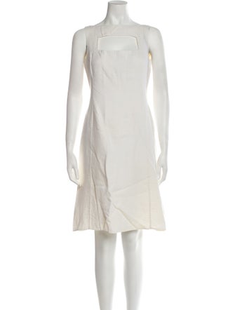 Oscar de la Renta Linen Knee-Length Dress