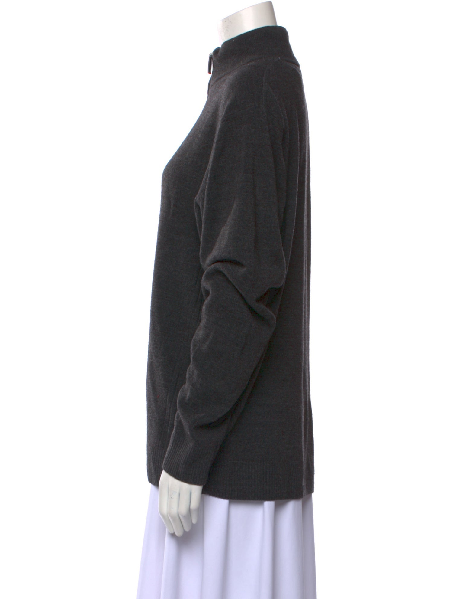 Oscar de la Renta Mock Neck Long Sleeve Sweatshirt