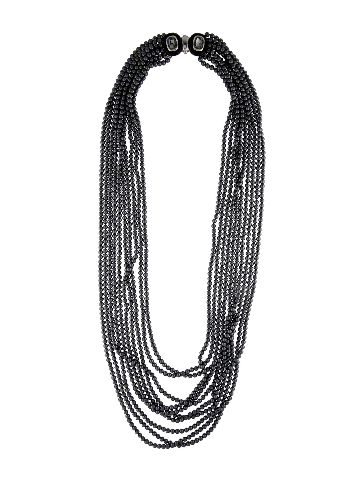 Oscar de la Renta Faux Pearl, Crystal & Enamel Multistrand Necklace