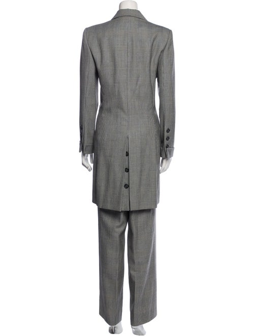 Oscar de la Renta Wool Plaid Print Pantsuit