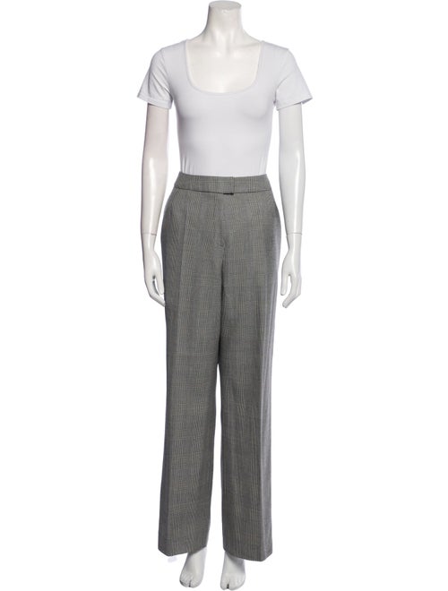 Oscar de la Renta Wool Plaid Print Pantsuit