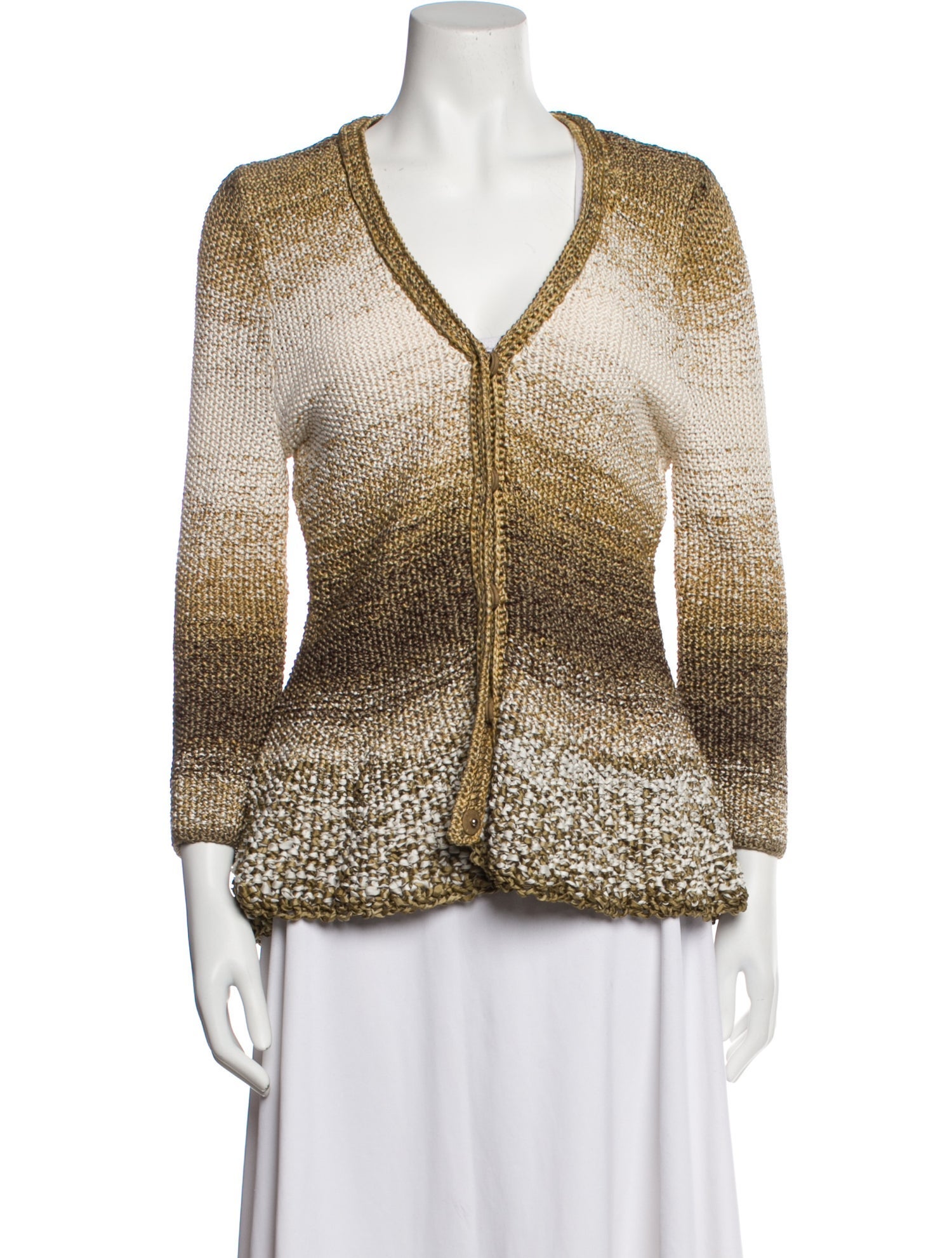 Oscar de la Renta Silk Striped Sweater