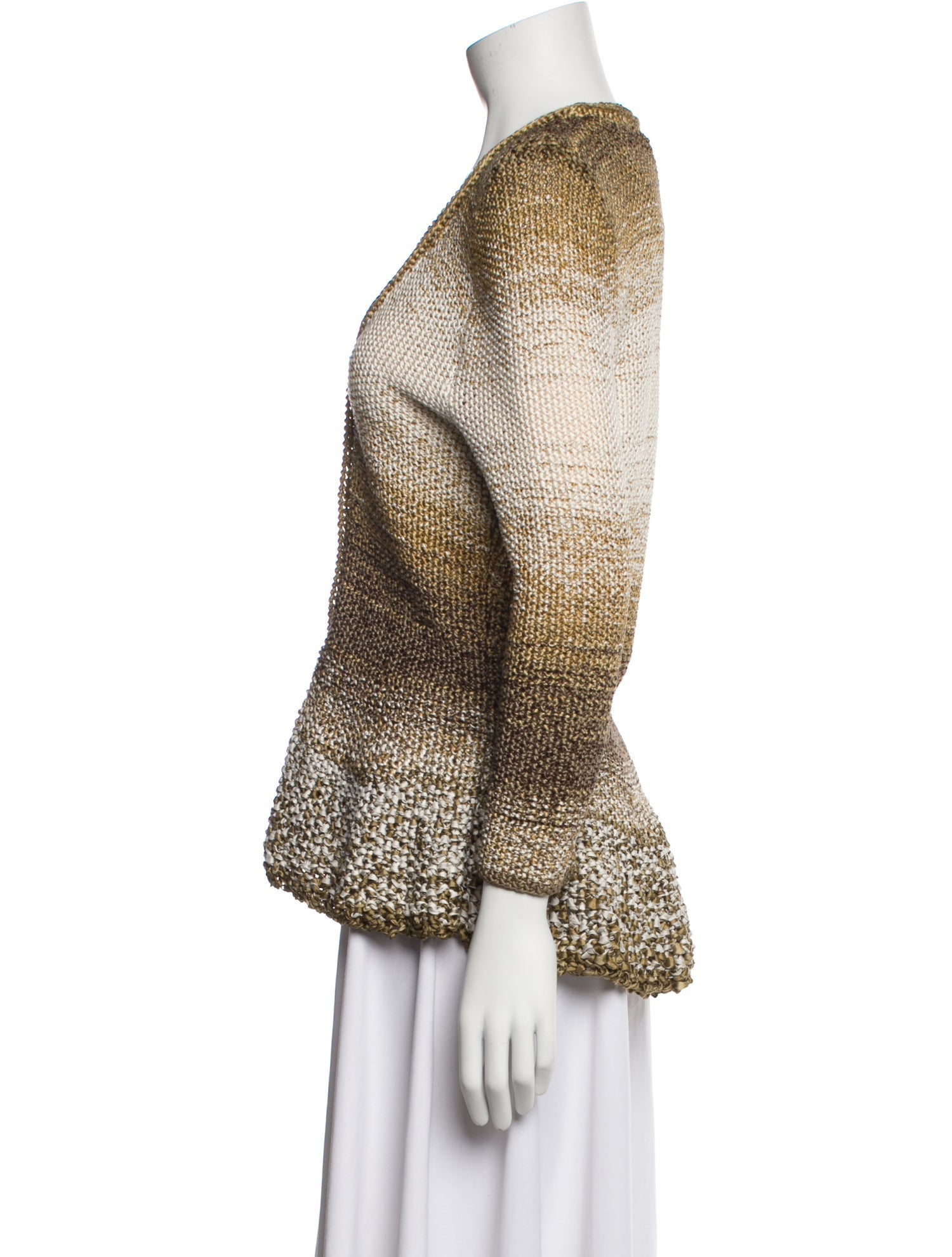 Oscar de la Renta Silk Striped Sweater