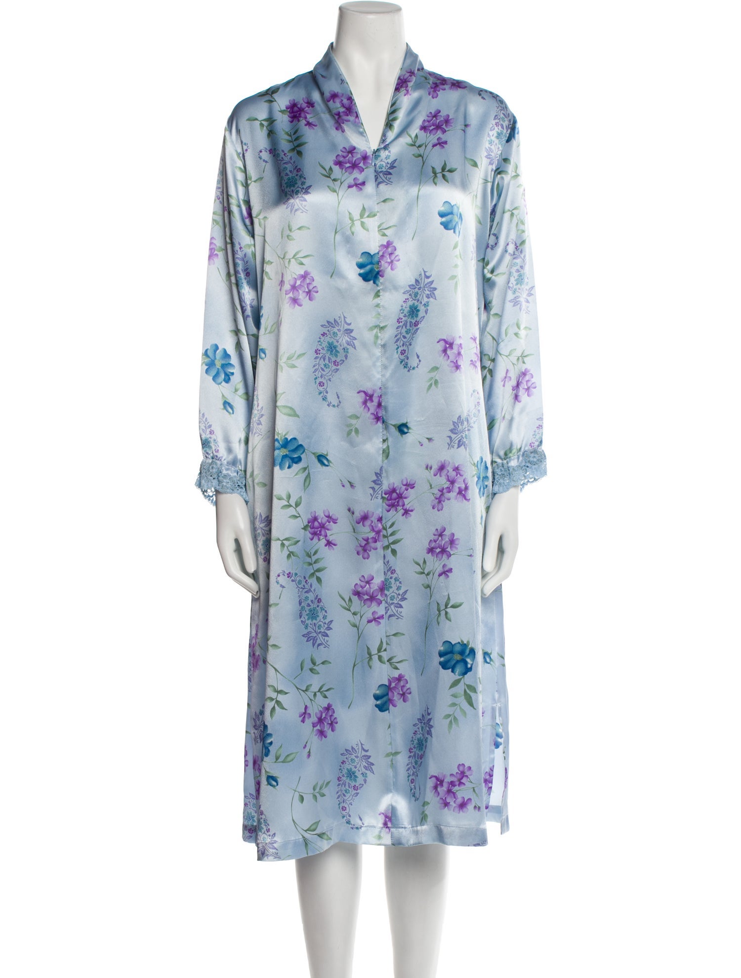 Oscar de la Renta Floral Print Midi Length Dress