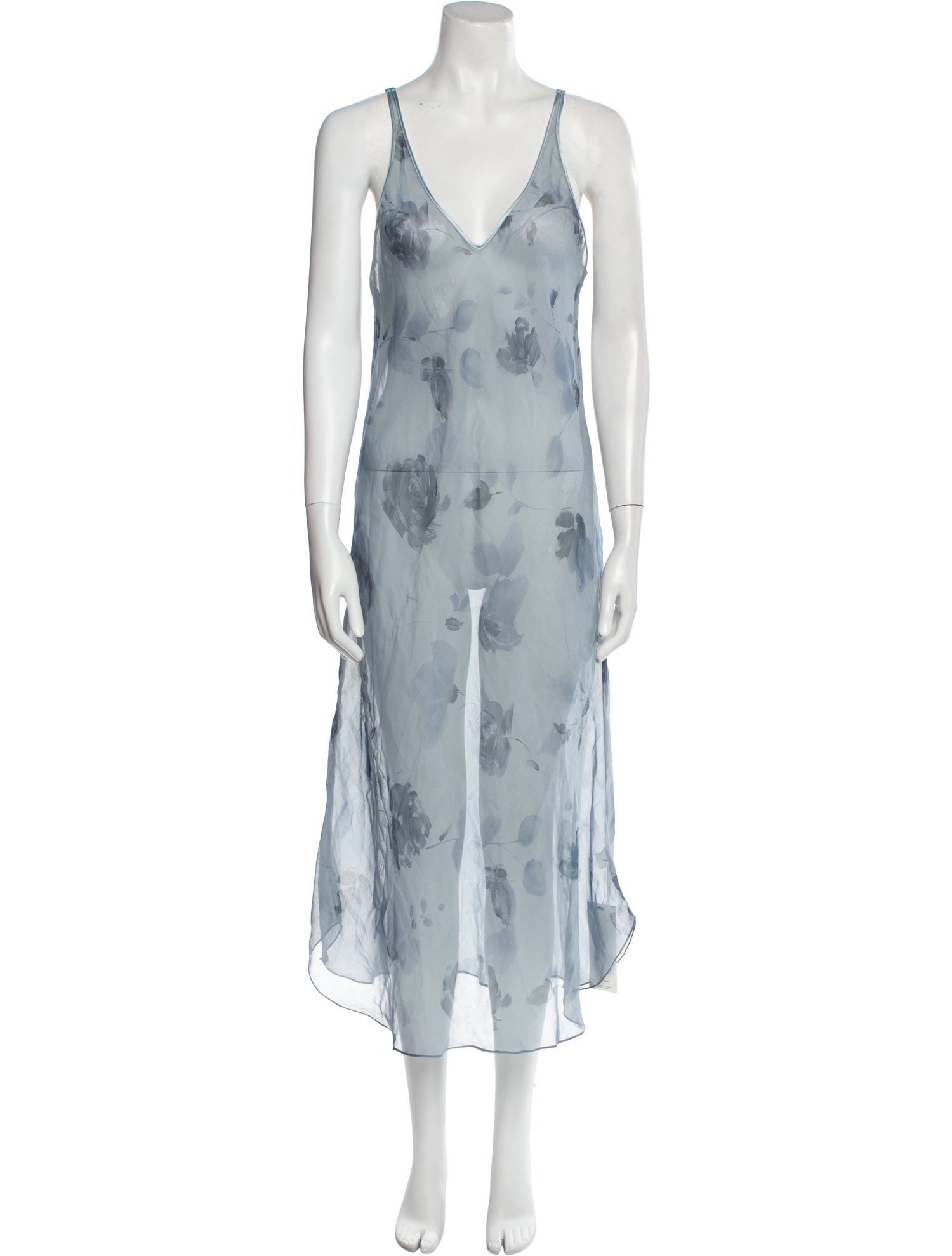 Oscar de la Renta Tie-Dye Print Midi Length Dress