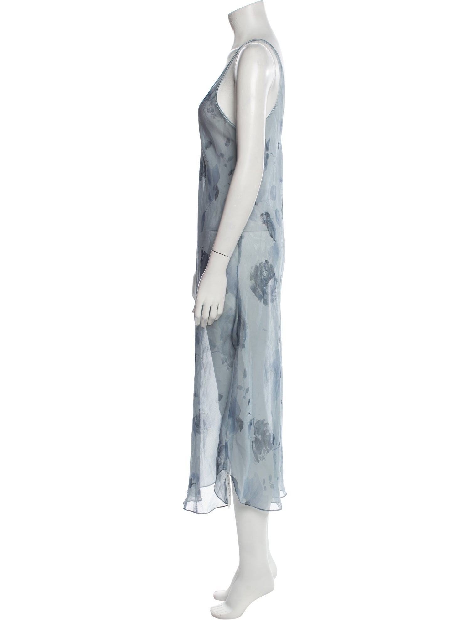 Oscar de la Renta Tie-Dye Print Midi Length Dress