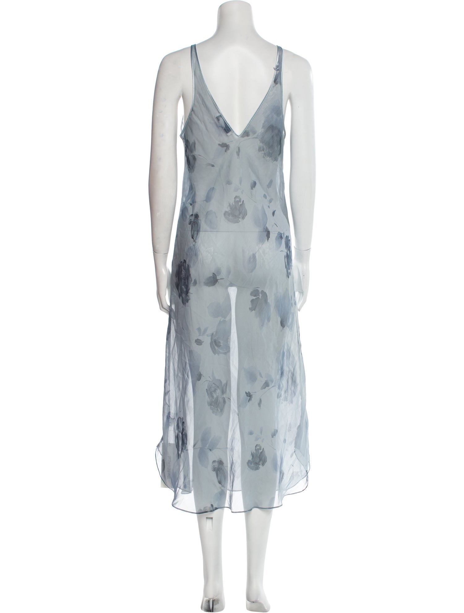 Oscar de la Renta Tie-Dye Print Midi Length Dress