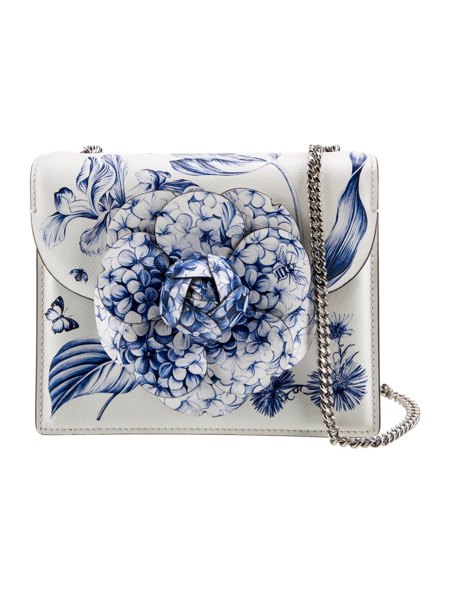 Oscar de la Renta Saffiano Leather Trio Flora And Fauna