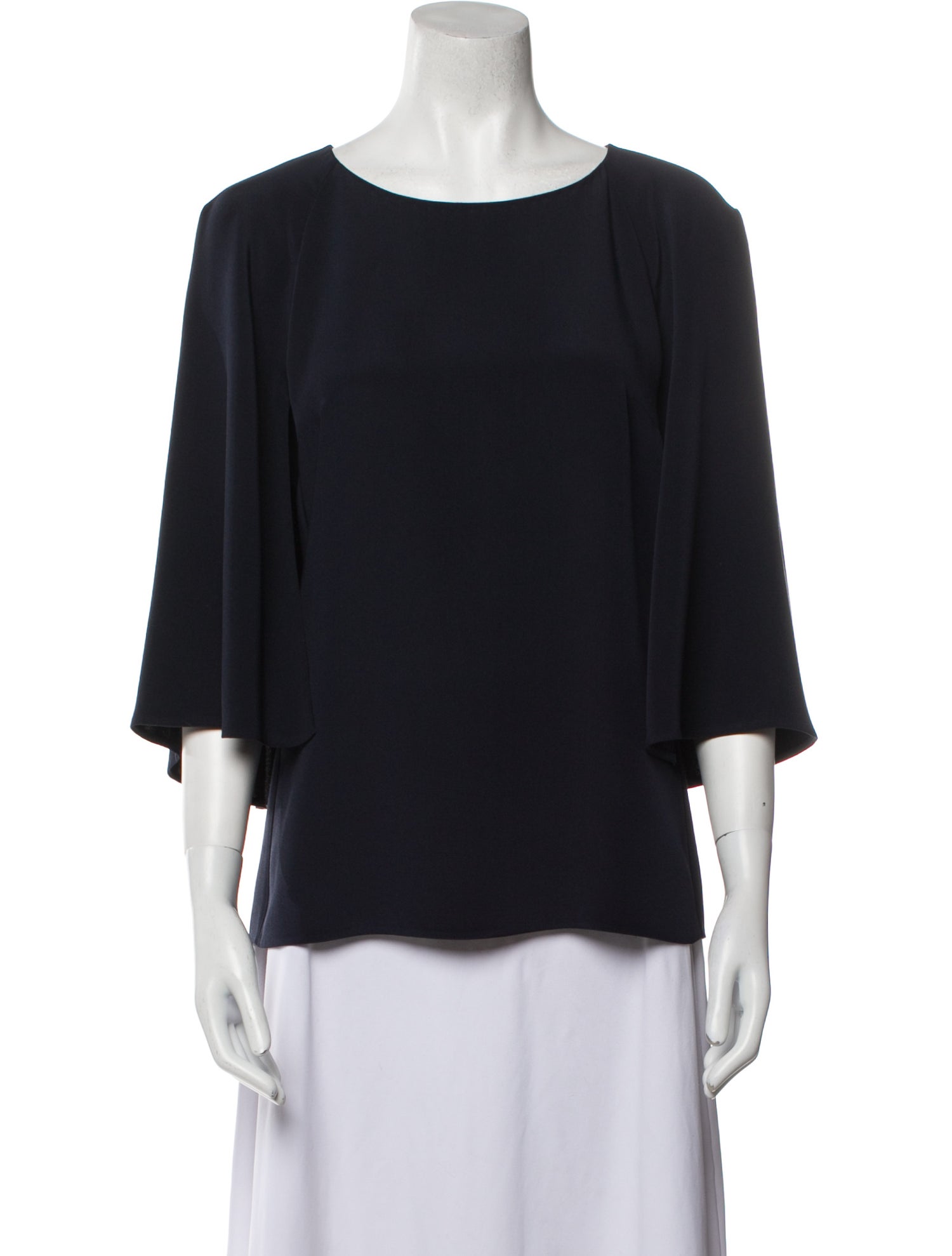 Oscar de la Renta Silk Bateau Neckline Blouse